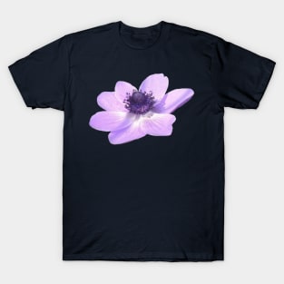 Pale Lilac Anemone Coronaria Wildflower Cut Out T-Shirt